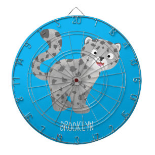 Tabla Dardos Ilustração de desenho animado de leopardo-da-neve