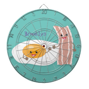 Tabla Dardos Ilustração de desenho animado de ovo e bacon em ka