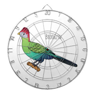 Tabla Dardos Ilustração de desenho animado de pássaro turaco co