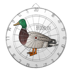 Tabla Dardos Ilustração de desenho animado de pato-reais