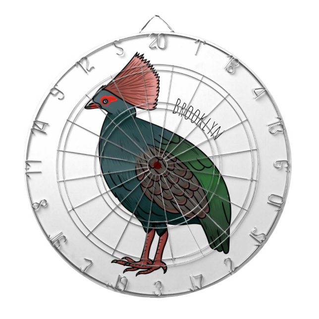 Tabla Dardos Ilustração de desenho animado de perdiz crestada (Frente)