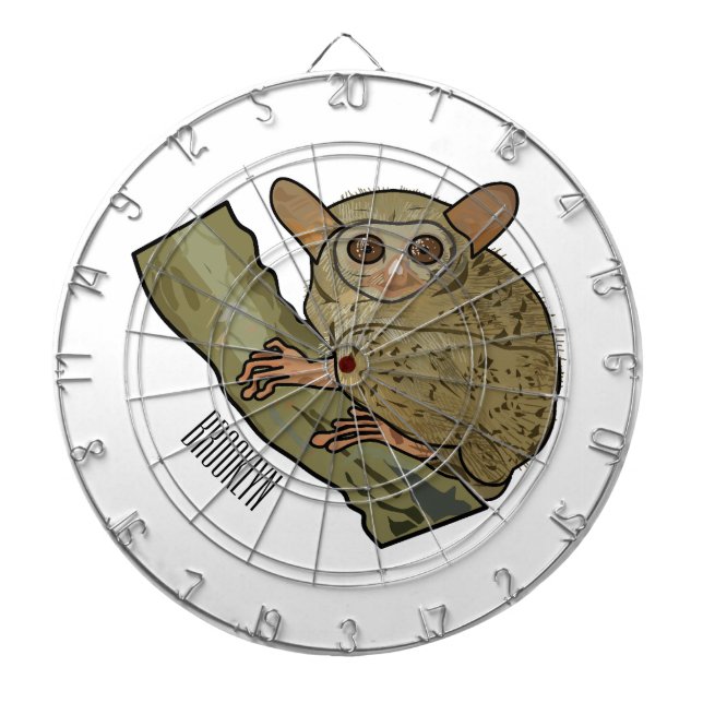 Tabla Dardos Ilustração de desenho animado de Tarsier (Frente)