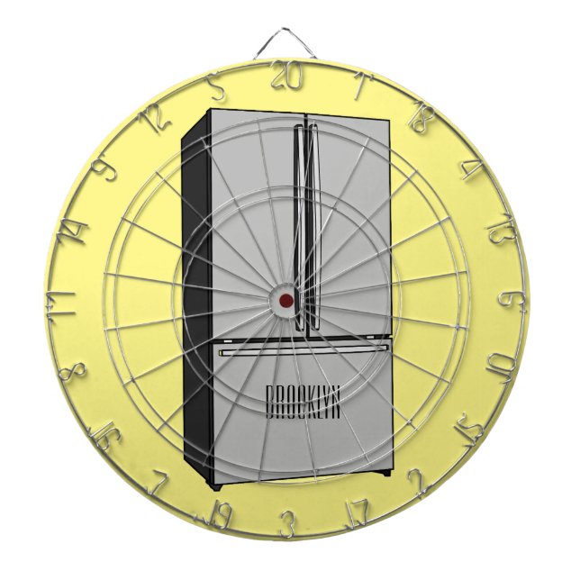 Tabla Dardos Ilustração de desenho animado do frigorífico franc (Frente)