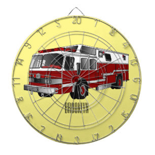 Tabla Dardos Ilustração de desenho animado do motor de incêndio