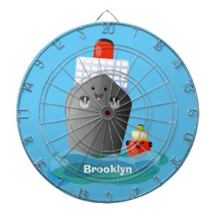 Tabla Dardos Ilustração de desenho animado do navio de linha do