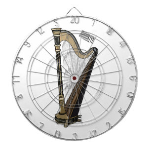 Tabla Dardos Ilustração de desenho animado Harp