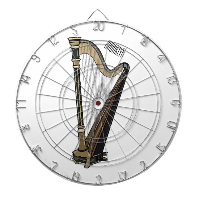 Tabla Dardos Ilustração de desenho animado Harp (Frente)