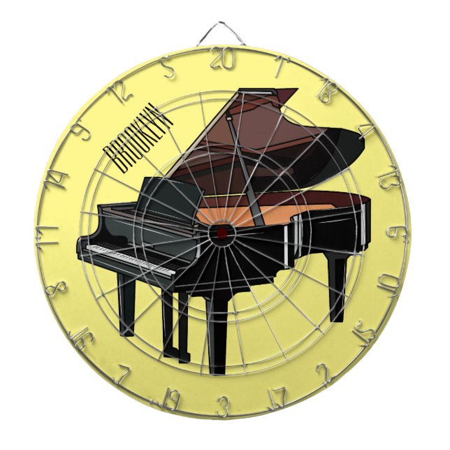 Tabla Dardos Ilustração de desenho animado Piano (Frente)