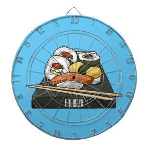 Tabla Dardos Ilustração de desenho animado Sushi
