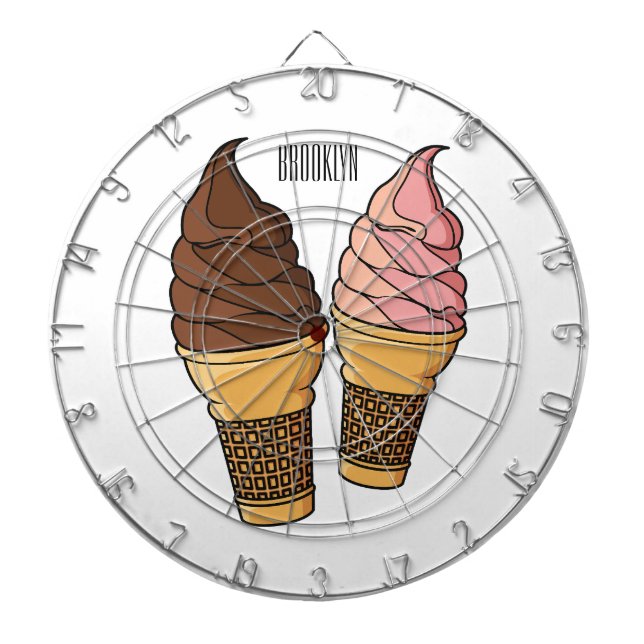 Tabla Dardos ilustração de desenho de cone de sorvete (Frente)
