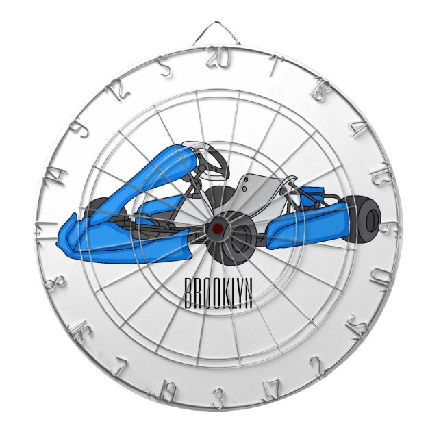 Tabla Dardos Ilustração de desenho de corrida de Kart (Frente)