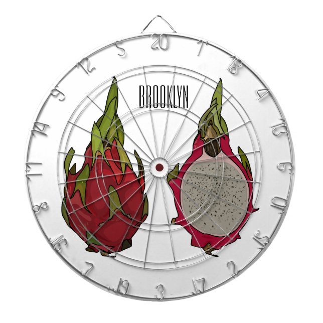 Tabla Dardos Ilustração de desenho de fruta do dragão (Frente)