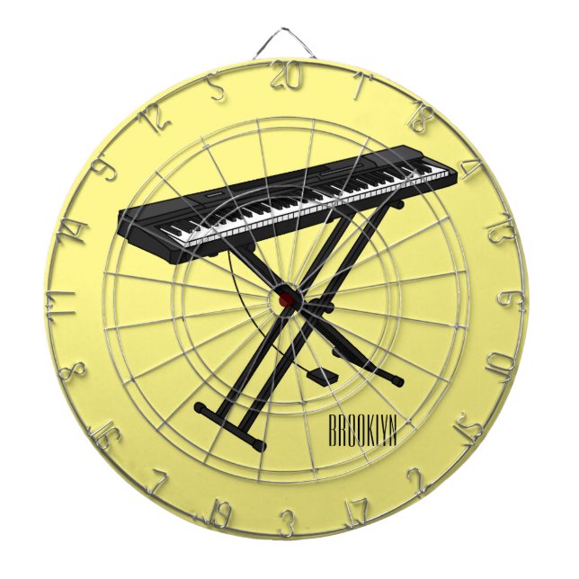 Tabla Dardos Ilustração de desenho de piano de teclado (Frente)