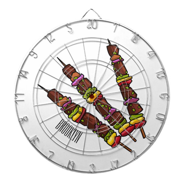 Tabla Dardos Ilustração de desenho do Kebab ou kabob (Frente)