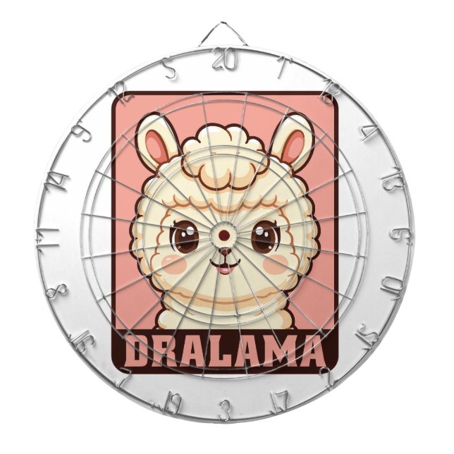 Tabla Dardos Ilustração de lhama fofa design (Frente)