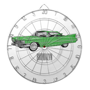 Tabla Dardos Ilustração do desenho animado Classic car 1959