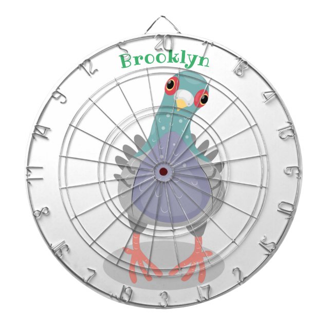 Tabla Dardos Imagem curiosa e engraçada de desenho animado do p (Frente)