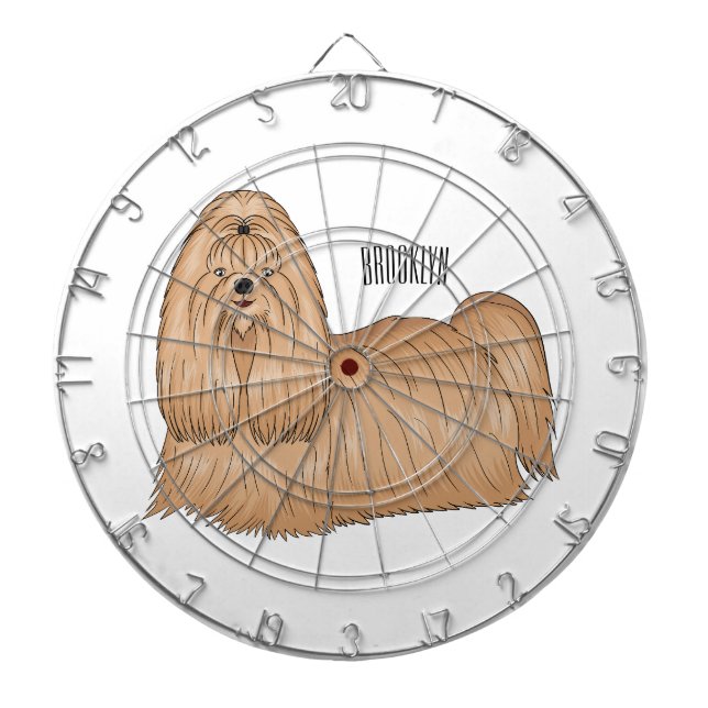 Tabla Dardos Imagem de desenho animado de cabelos longos Shih t (Frente)