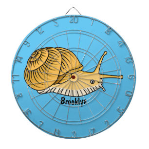 Tabla Dardos Imagem de desenho animado de caracol amarelo-bonit