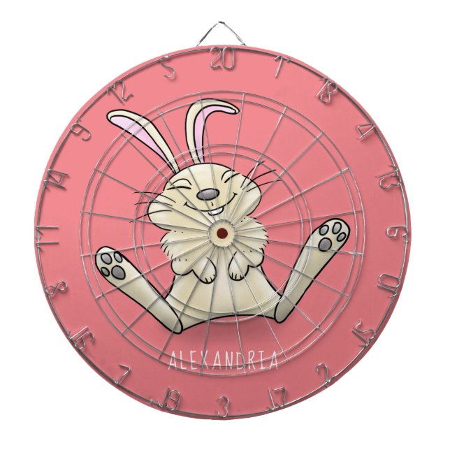 Tabla Dardos Imagem de desenho animado de coelho bonito (Frente)