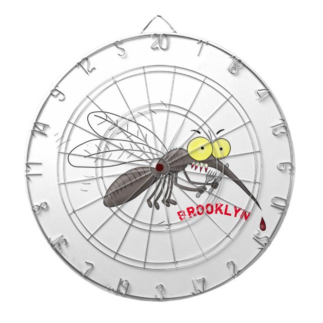 Tabla Dardos Imagem de desenho animado de insetos mosquitos eng (Frente)
