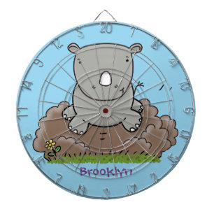 Tabla Dardos Imagem de desenho animado do bebê rhino bonito