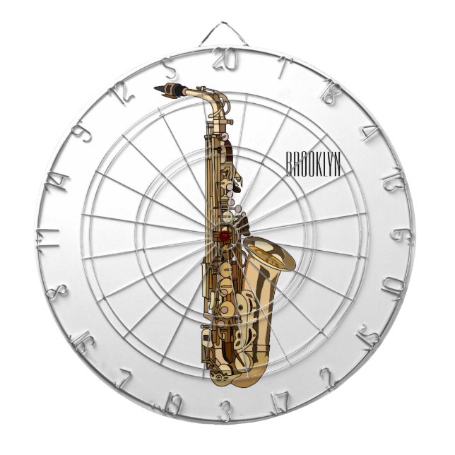 Tabla Dardos Imagem de desenhos saxofônicos (Frente)