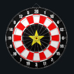 Tabla Dardos Imagem de estrela personalizada em preto, vermelho<br><div class="desc">Imagem de estrela personalizada em tabuleiro de dardos preto,  vermelho e branco.</div>