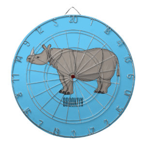 Tabla Dardos Imagem do desenho animado de Javan rhinoceros