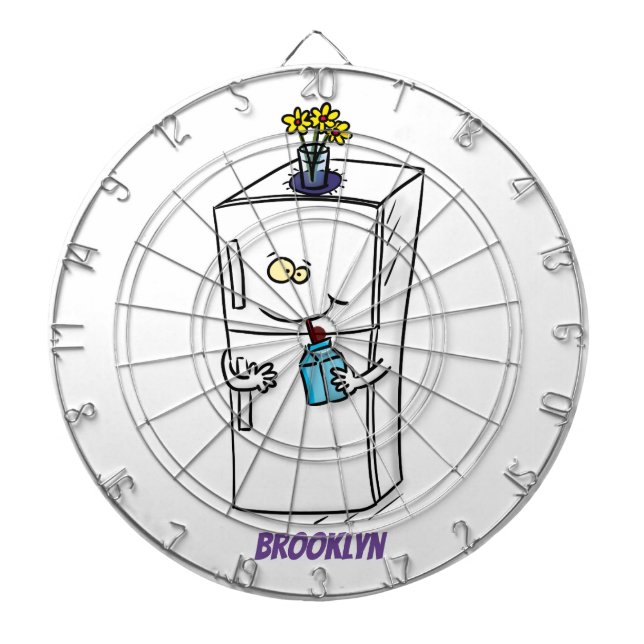 Tabla Dardos Imagem engraçada do desenho do frigorífico (Frente)