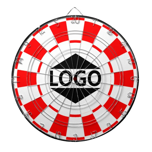 Tabla Dardos Imagem Moderna de Logo Personalizado em Vermelho e (Frente)