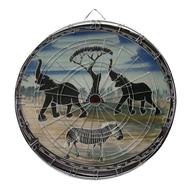Tabla Dardos Impressão de Arte de Elefante Africano (Frente)
