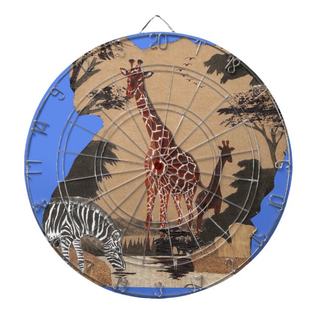 Tabla Dardos Impressão de Arte do Mapa da Vida Selvagem de Ugan (Frente)