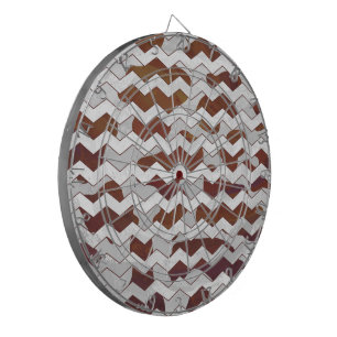 Tabla Dardos Impressão de Chevron Cow Brown e White