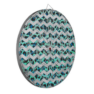 Tabla Dardos Impressão de Leopardo Negro e Teal