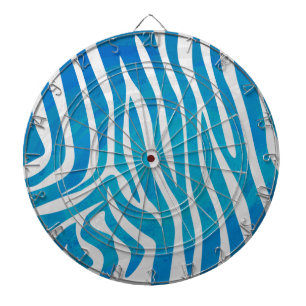Tabla Dardos Impressão de Zebra Azul e Branco