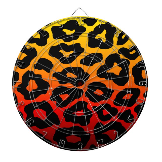 Tabla Dardos Impressão Leopardo Fogo (Frente)