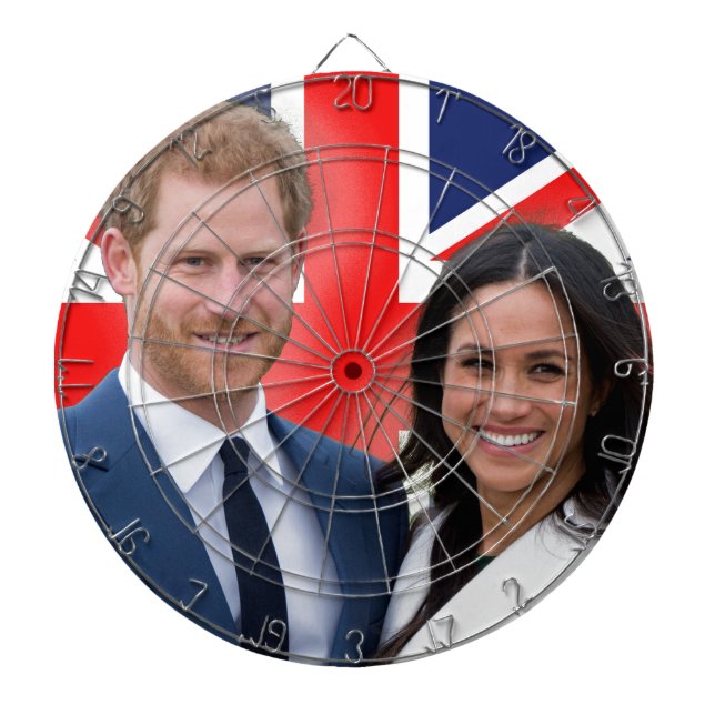 Tabla Dardos Impressionante! Prince Harry e Meghan Markle (Frente)