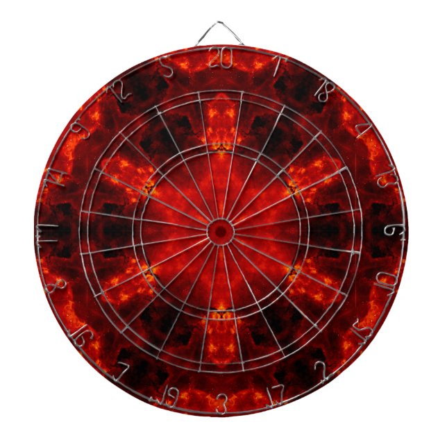 Tabla Dardos Inferno Nexus - Arte Caleidoscópica Fiery (Frente)