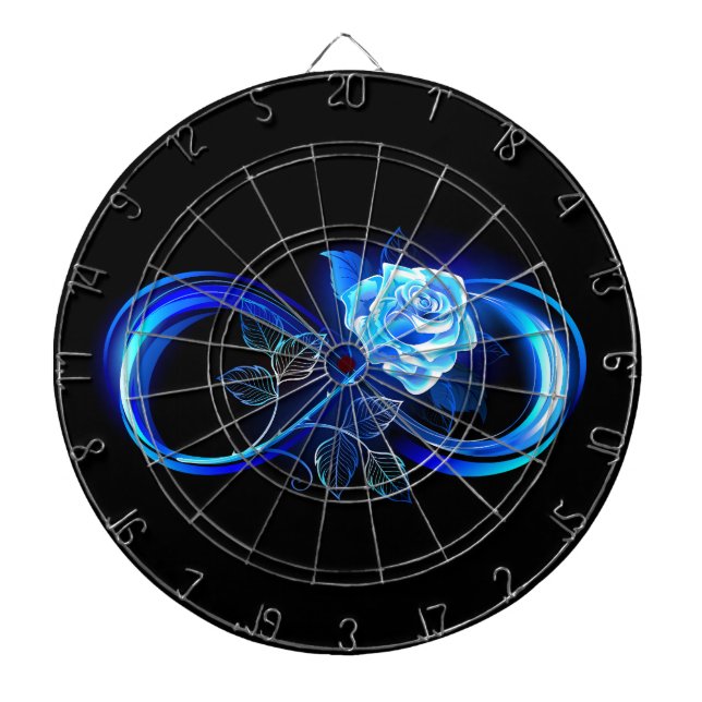 Tabla Dardos Infinidade brilhante com rosa azul (Frente)