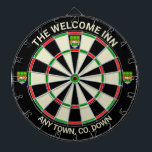 Tabla Dardos Irish County Down Ireland Dartboard<br><div class="desc">Ideia para qualquer bar, pub, hotel ou até sua própria casa em County Down, Irlanda. Ficaria excelente em qualquer parte do mundo como um lembrete deste belo condado irlandês também. Este prato carregar a crista oficial do condado no solteiro vinte e um de cada lado. Mude o texto em cima...</div>