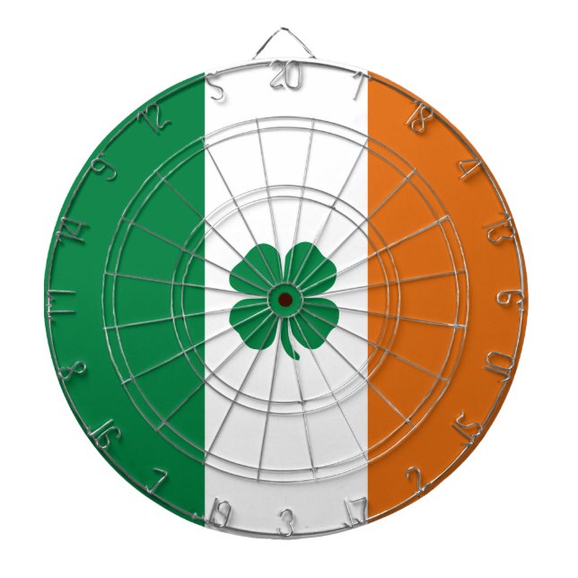 Tabla Dardos Irish Flag Patriotic Ireland Flag Four Leaf Clover (Frente)
