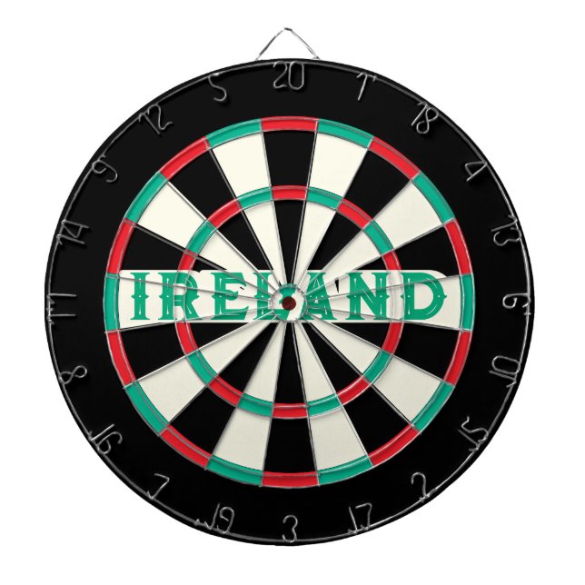 Tabla Dardos IRLANDA Texto Verde Design Clássico Antigo Irlandê (Frente)