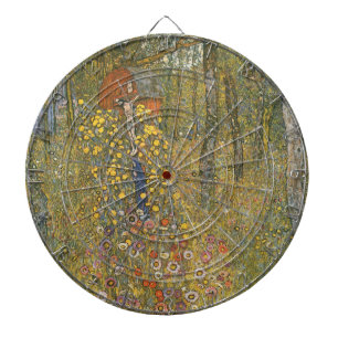 Tabla Dardos Jardim de fazenda com Crucifixo (por Gustav Klimt)
