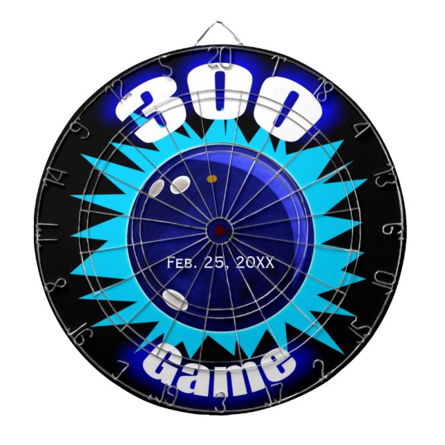 Tabla Dardos Jogo da boliche 300, com data, dartboard com dardo (Frente)