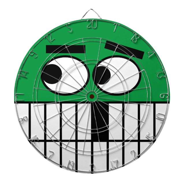Tabla Dardos Jogo de cartoon engraçado com cara de prancheta (c (Frente)
