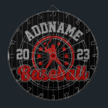 Tabla Dardos Jogo Jogador da Equipe Baseball de NOME Personaliz<br><div class="desc">Hobby do jogador da equipe de beisebol personalizado ou design do jogo escolar - Personalize com seu nome ou texto personalizado!</div>