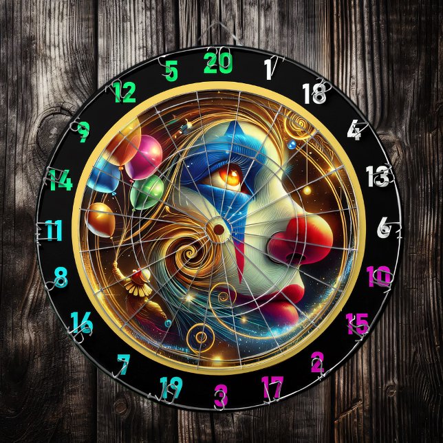 Tabla Dardos Jolly Palhaço com Nariz Vermelho e Balões (Criador carregado)