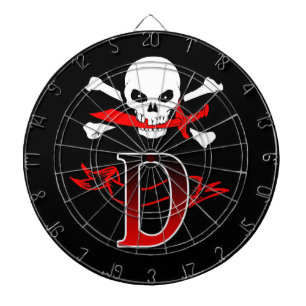 Tabla Dardos Jolly Roger D Monograma Inicial