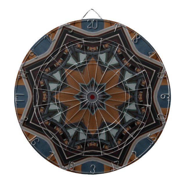 Tabla Dardos Kaleidoscope Padrão de Brown Star... (Frente)